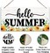 Sunflower Summer Decor, Hello Summer Hanging Sign, Decorative Wall Plaque, Rustic Door Hanger, Decorative Wooden Wall Sign, Summer Themed Decor Sign, Farmhouse Decor for Home Front Door
